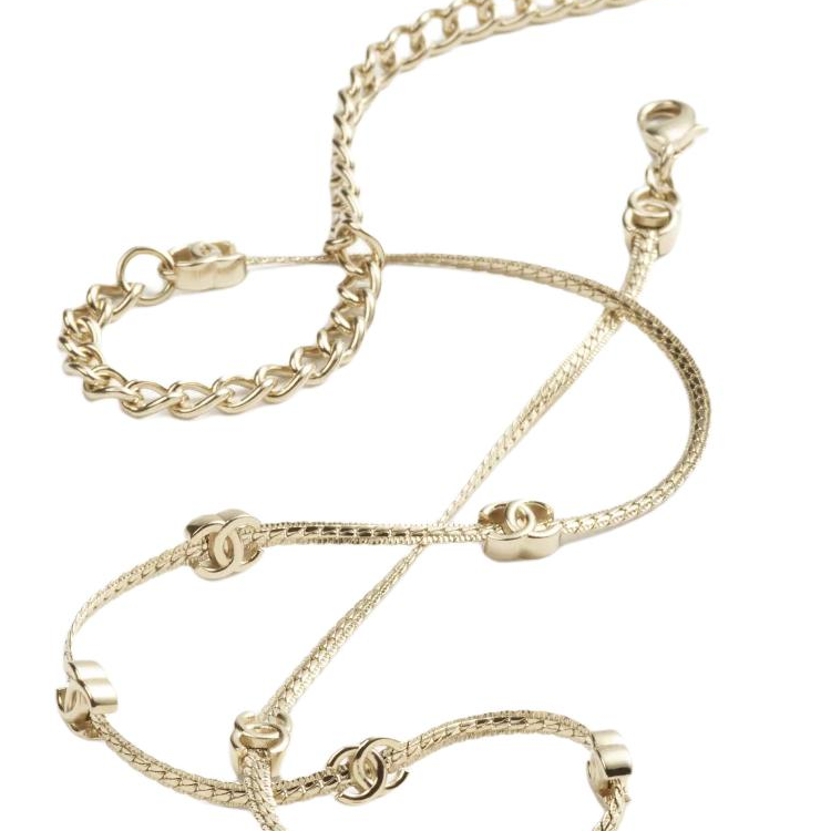 (Women) 【24B】 CHANEL  Gold Metallic Necklace with Solid Color Design Gold ABE254-B18058-NZS80 圖 4