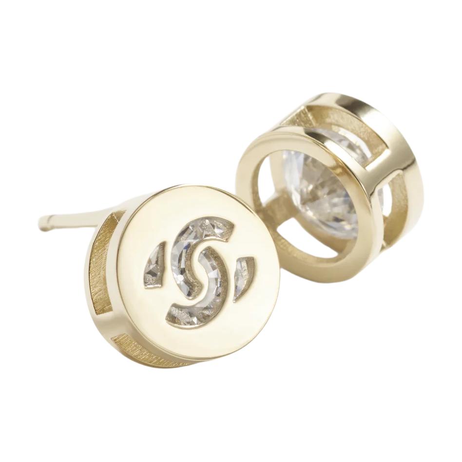 Lookbook (W) 【24B】CHANEL 雙C愛心設計金色水鑽耳環 ABE107 B17803 NZL31