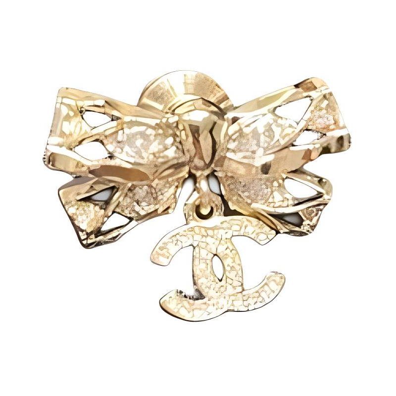 (Women) 【24B New】 CHANEL Double C Bow Brooch -  Gold Edition ABD506-B16786-NY394