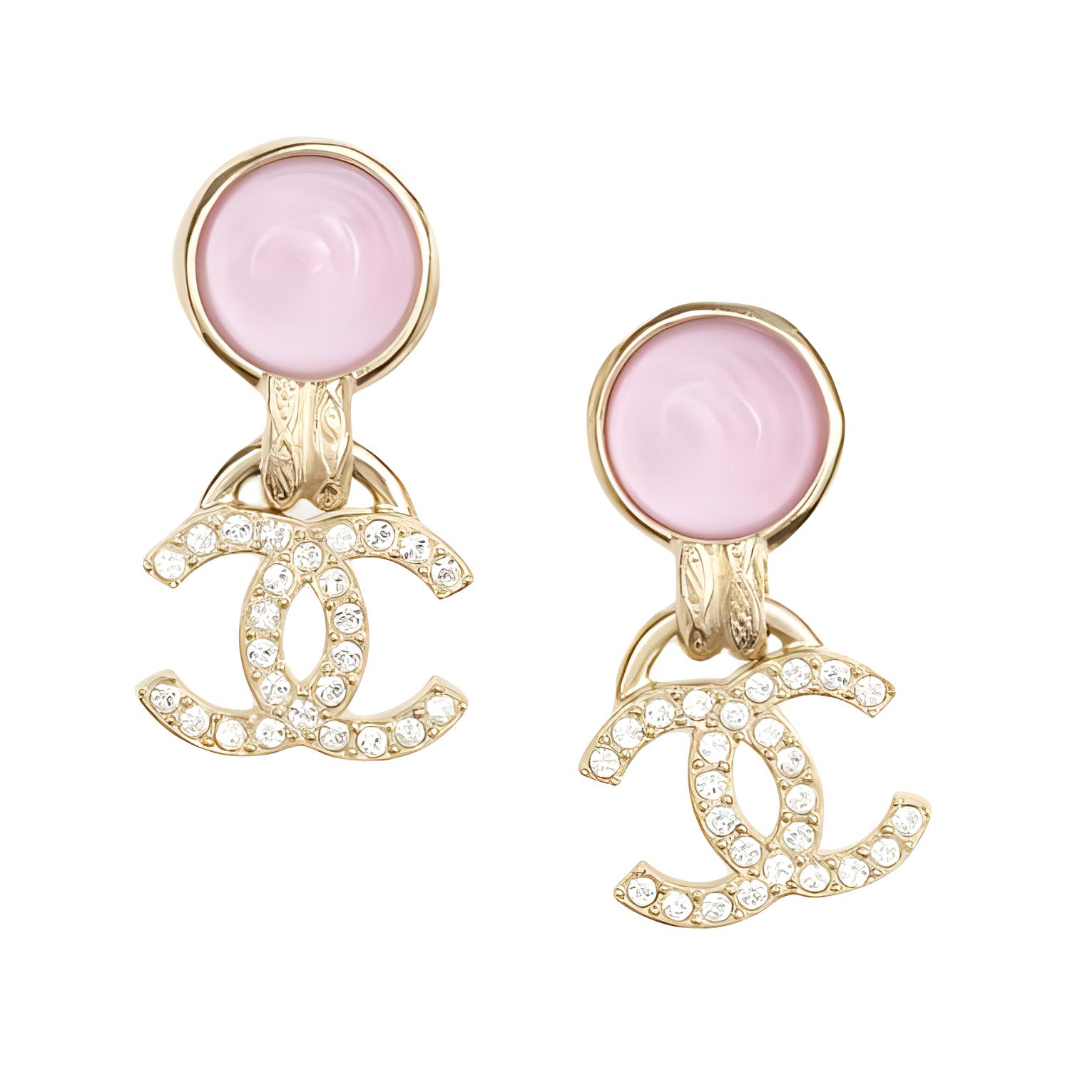 (Women) 【24B New】CHANEL Elegant Simple Metal Pink Earrings for Women ABE403 B18125 NZU07