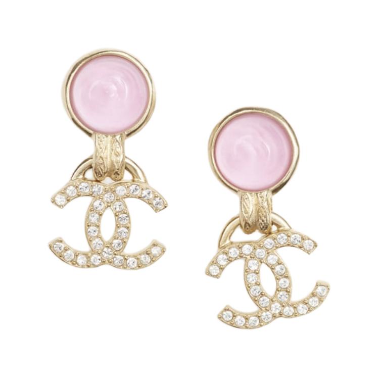 (Women) 【24B New】CHANEL Elegant Simple Metal Pink Earrings for Women ABE403 B18125 NZU07 圖 2