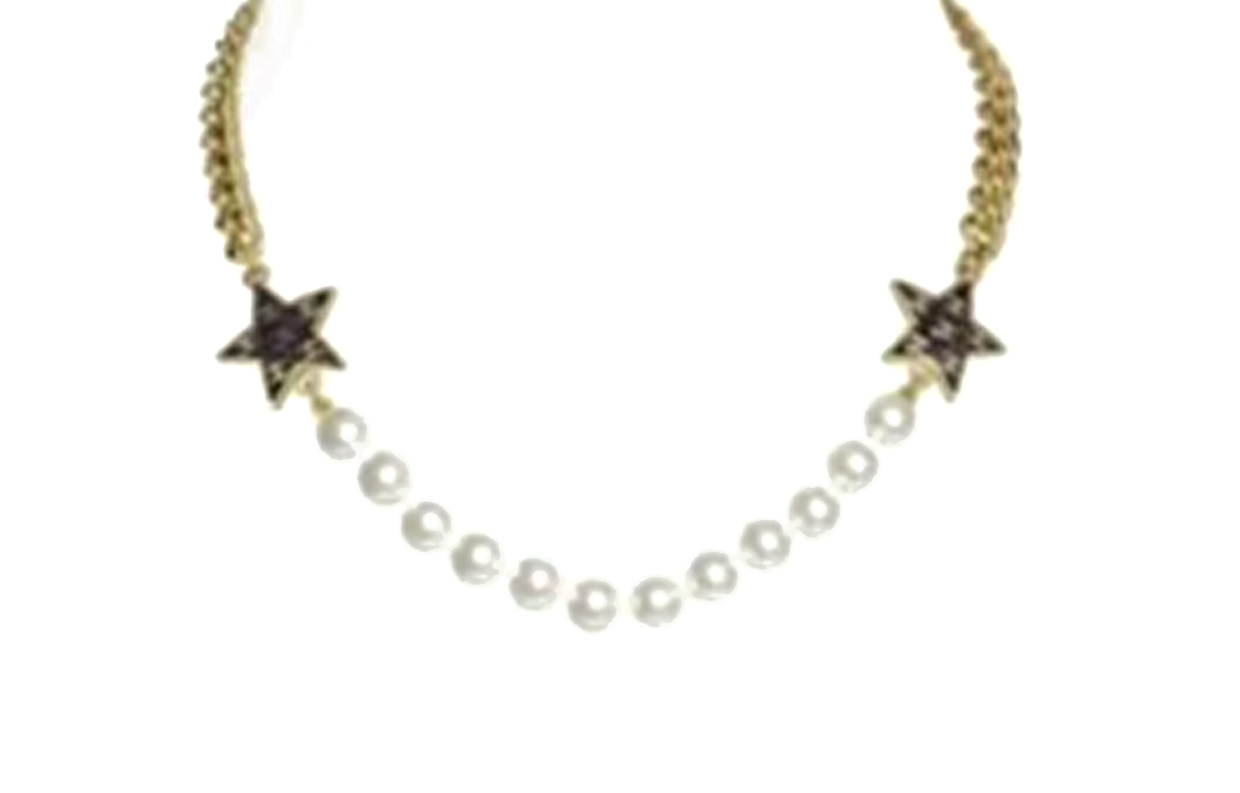 (Women) 【24C New】 CHANEL Pearl Gold Chain Black Star Necklace Women Gold AB-24C-090 圖 2