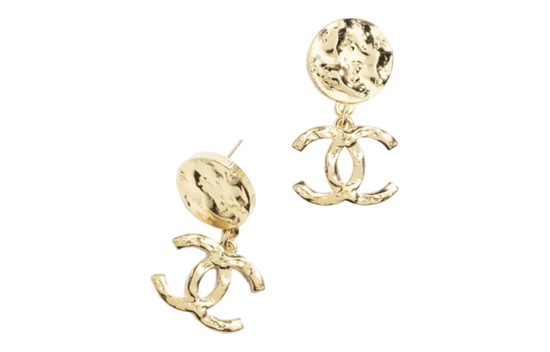 Order (W) 【24C Nuevo】Pendientes CHANEL Classic Doble C Redondo para Mujer - Oro ABC499-B15385-NU492