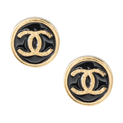 (Women) 【24C New】CHANEL Logo Alloy Earrings for Women - Black ABC830-B15385-NU487