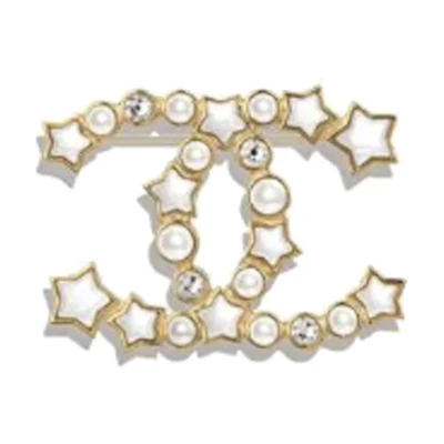 (Women) 【24C New】CHANEL White Star Logo Brooch for Women Accessories AB-24C-002