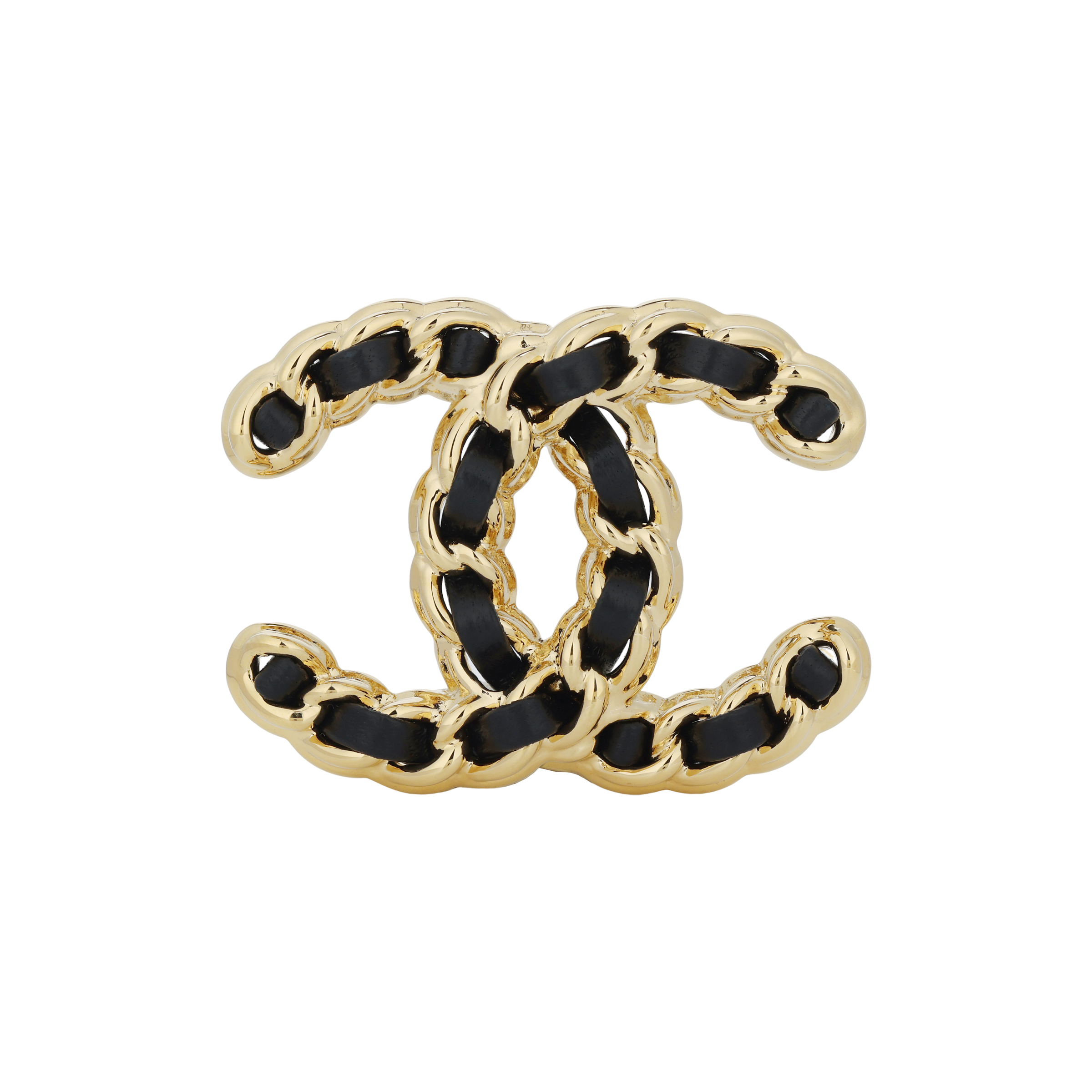 (Women) 【24K】 CHANEL Graphic Decor Brooch -  Black ABD838B17149NZ521