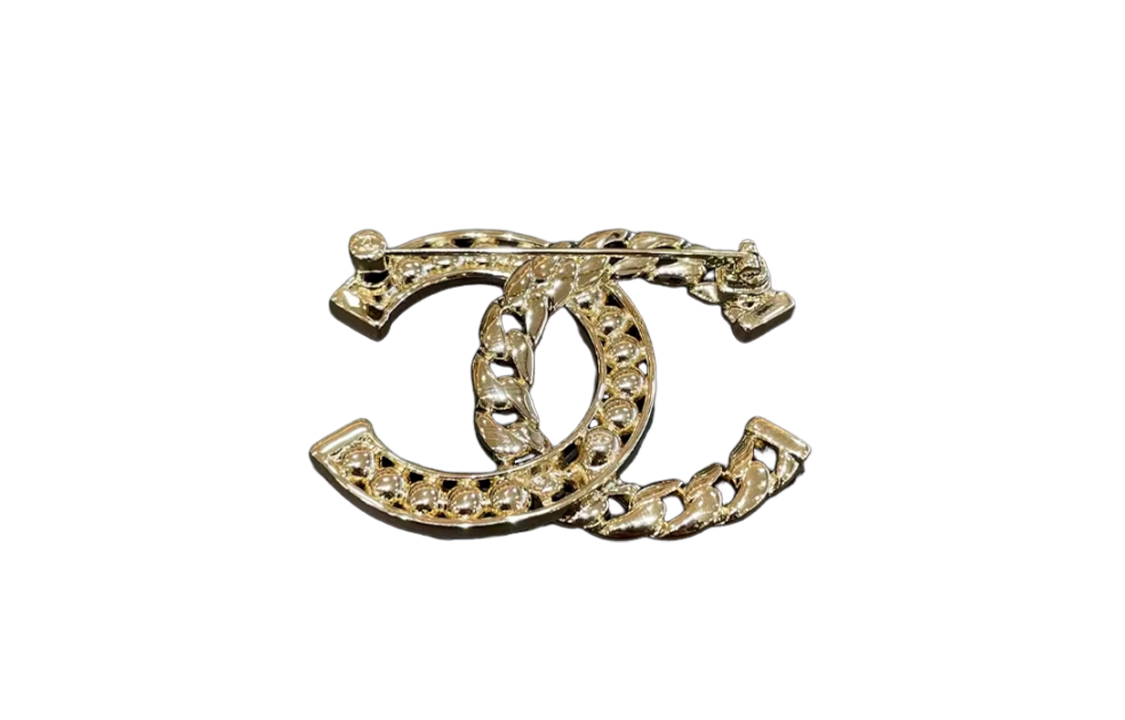 (Women) 【24P New】 CHANEL Double C Design Rhinestone Brooch Gold for Women AB-24P-013 圖 4