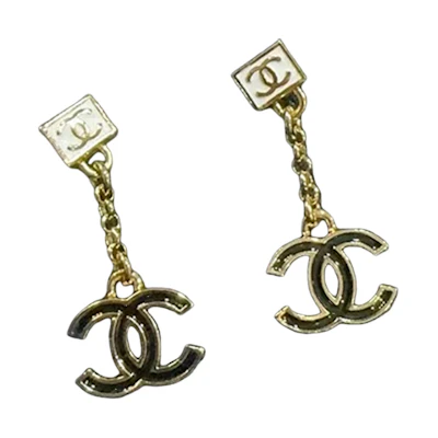 (Women) 【24P New】 CHANEL Double C Pendant Earrings - Gold ABC999-B16125-NW385