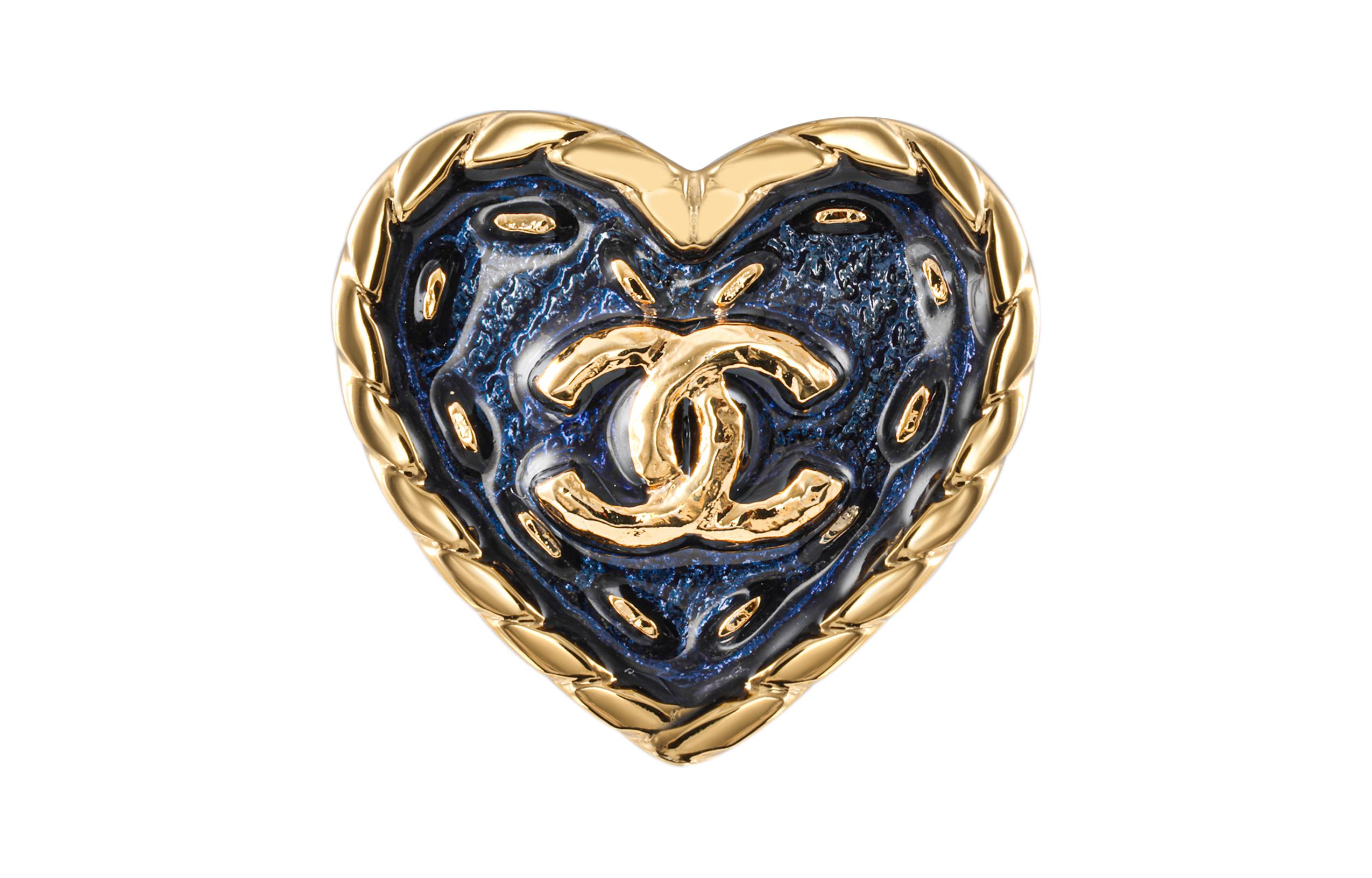 (Women) 【24P New】 CHANEL Gold Denim Heart Earrings for Women ABC742-B15375-NU456 圖 3