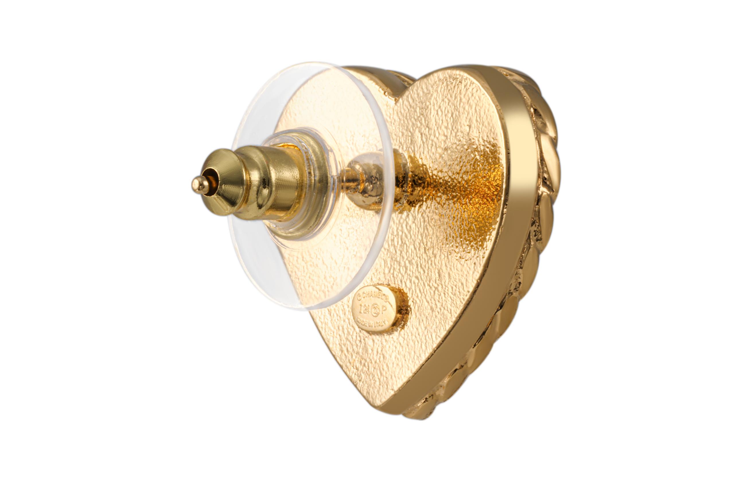 (Women) 【24P New】 CHANEL Gold Denim Heart Earrings for Women ABC742-B15375-NU456 圖 5