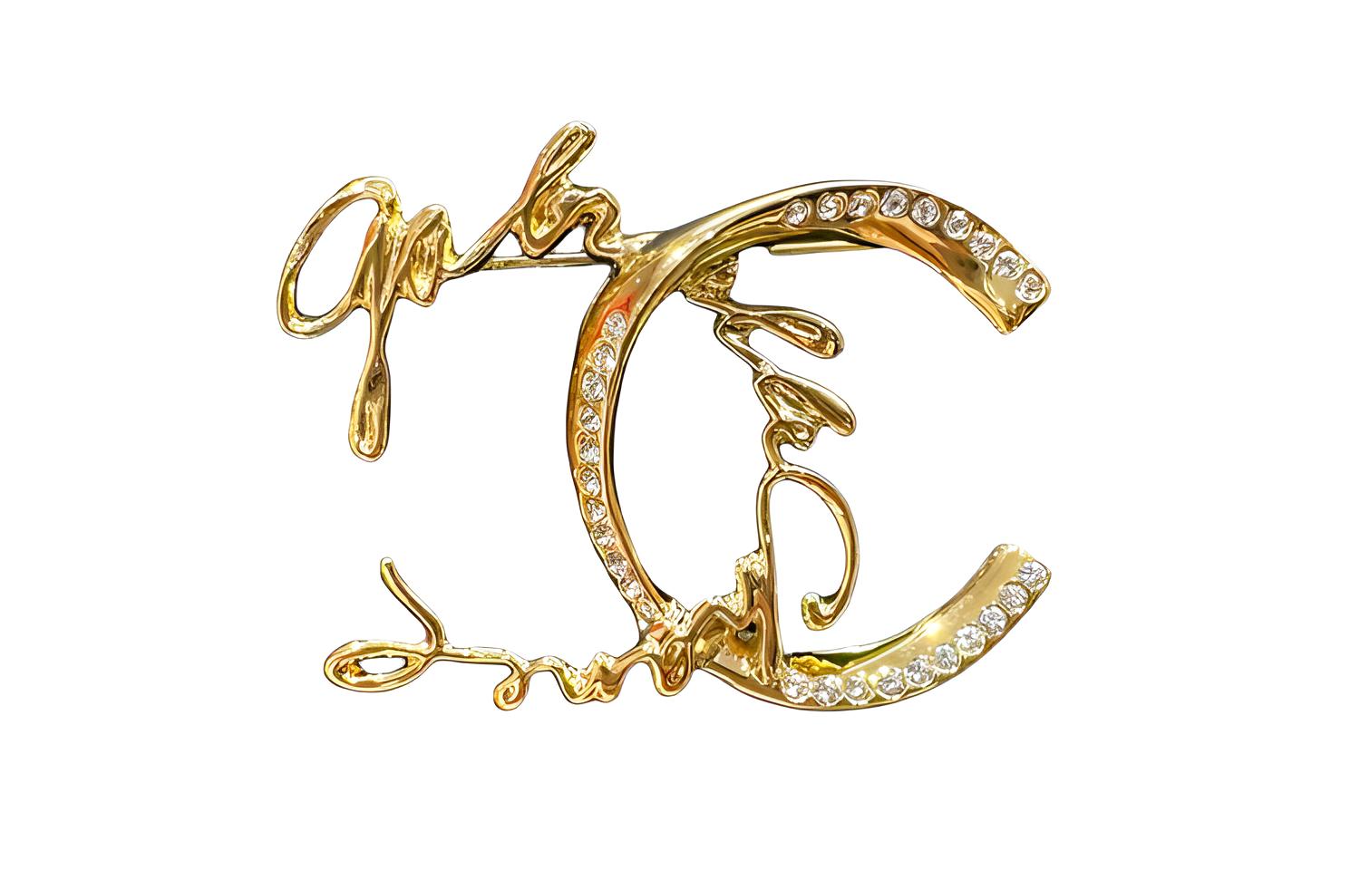 (Women) [24S New] CHANEL Double C Cutout Irregular Brooch for Women - Gold ABD433B16731NY227