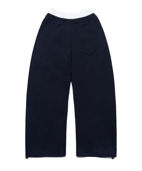 Sizing (Women) [Anedien x Yoohee] Lace Trimmed Track Pants - Navy YHPTGC008NA