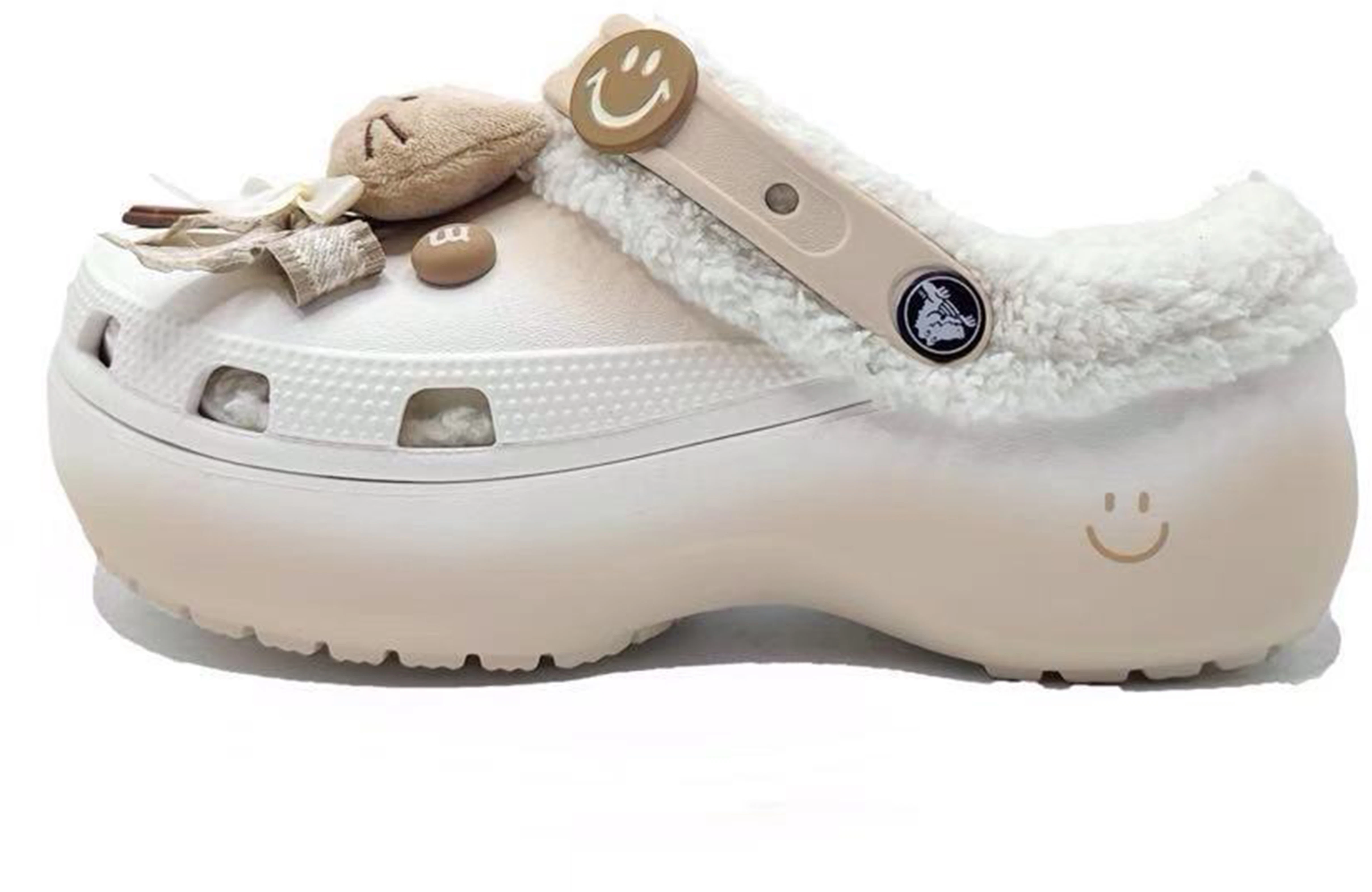 women-custom-shoes-crocs-classic-platform-clog-caramel-mocha-casual-mules-206750-100-team603