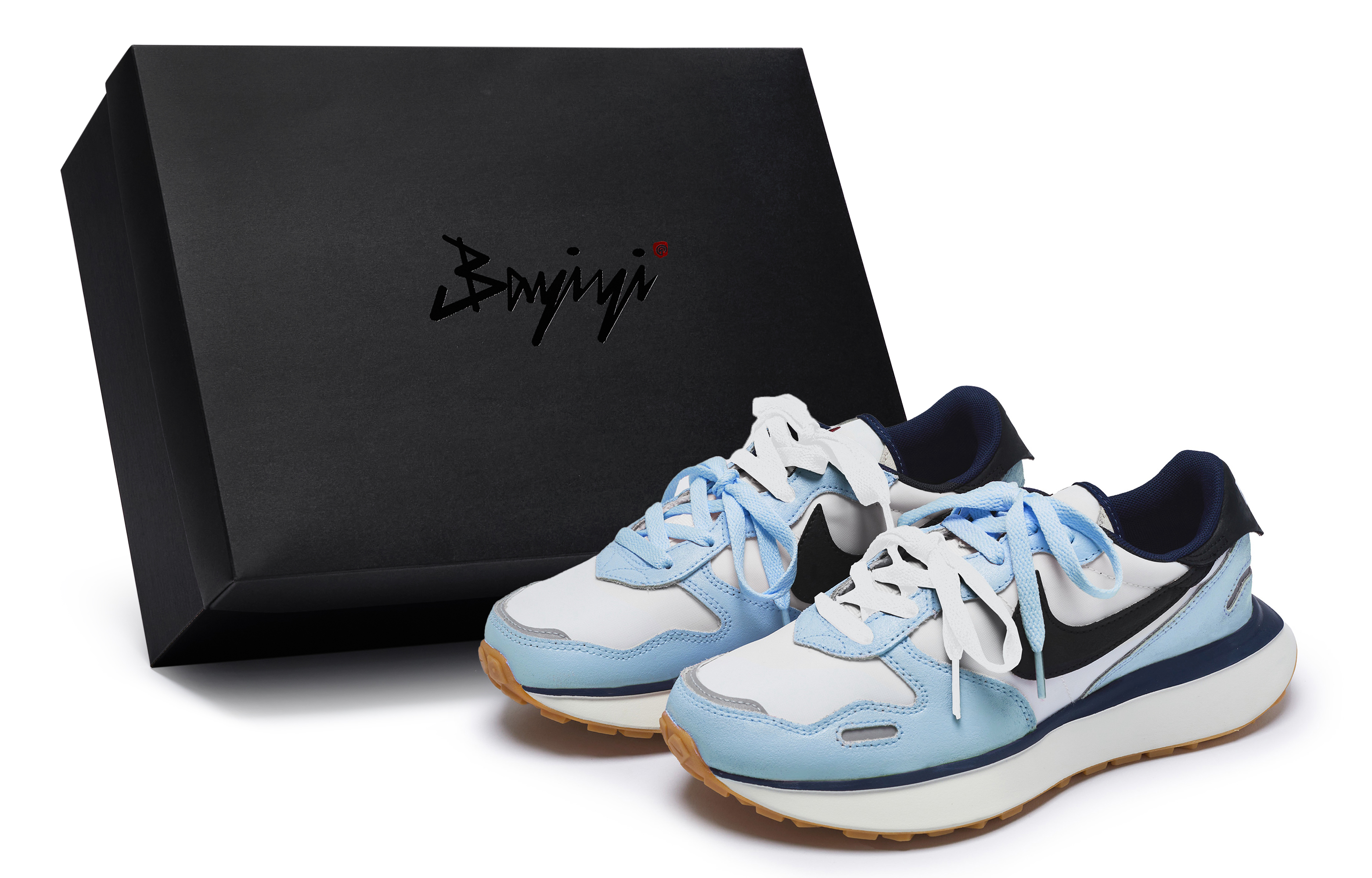 (Women) 【Custom Sneakers】Nike Phoenix Waffle Signal Blue Special Box Summer Low Women FZ3600-072 (Team80 - Women's Heart Signal Blue S-BOX)