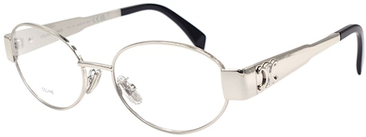 (Women) CELINE Triomphe Oval Optical Glasses Silver for Women CL50140U-016-53 (Women) CELINE Triomphe Oval Optical Glasses Silver for Women CL50140U-016-53