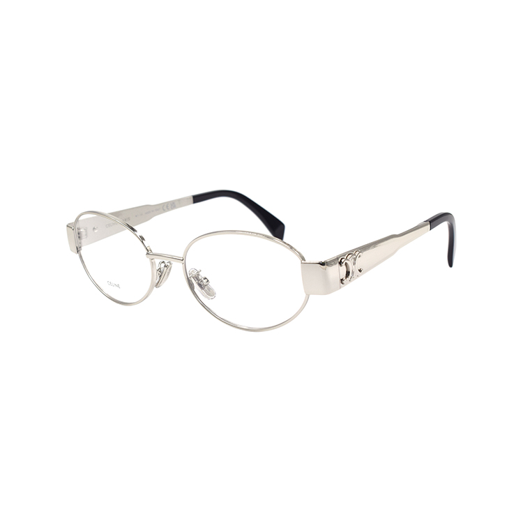 Order (W) 【Personalizables con Prescripción】Gafas Ópticas Ovaladas CELINE Triomphe Plata Mujer CL50140U-016-53