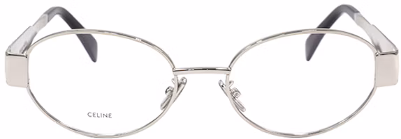 Shop (W) 【可定制處方】CELINE Triomphe 橢圓銀色光學眼鏡 女款 CL50140U-016-53