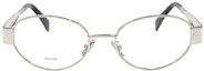 Shop (Women) CELINE Triomphe Oval Optical Glasses Silver for Women CL50140U-016-53