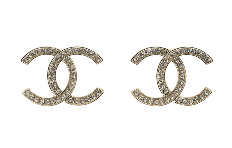 (Women) [Early Spring 22C] CHANEL Classic Double C Metal Rhinestone Stud Earrings Gold AB6727-B06493-NE832 圖 2