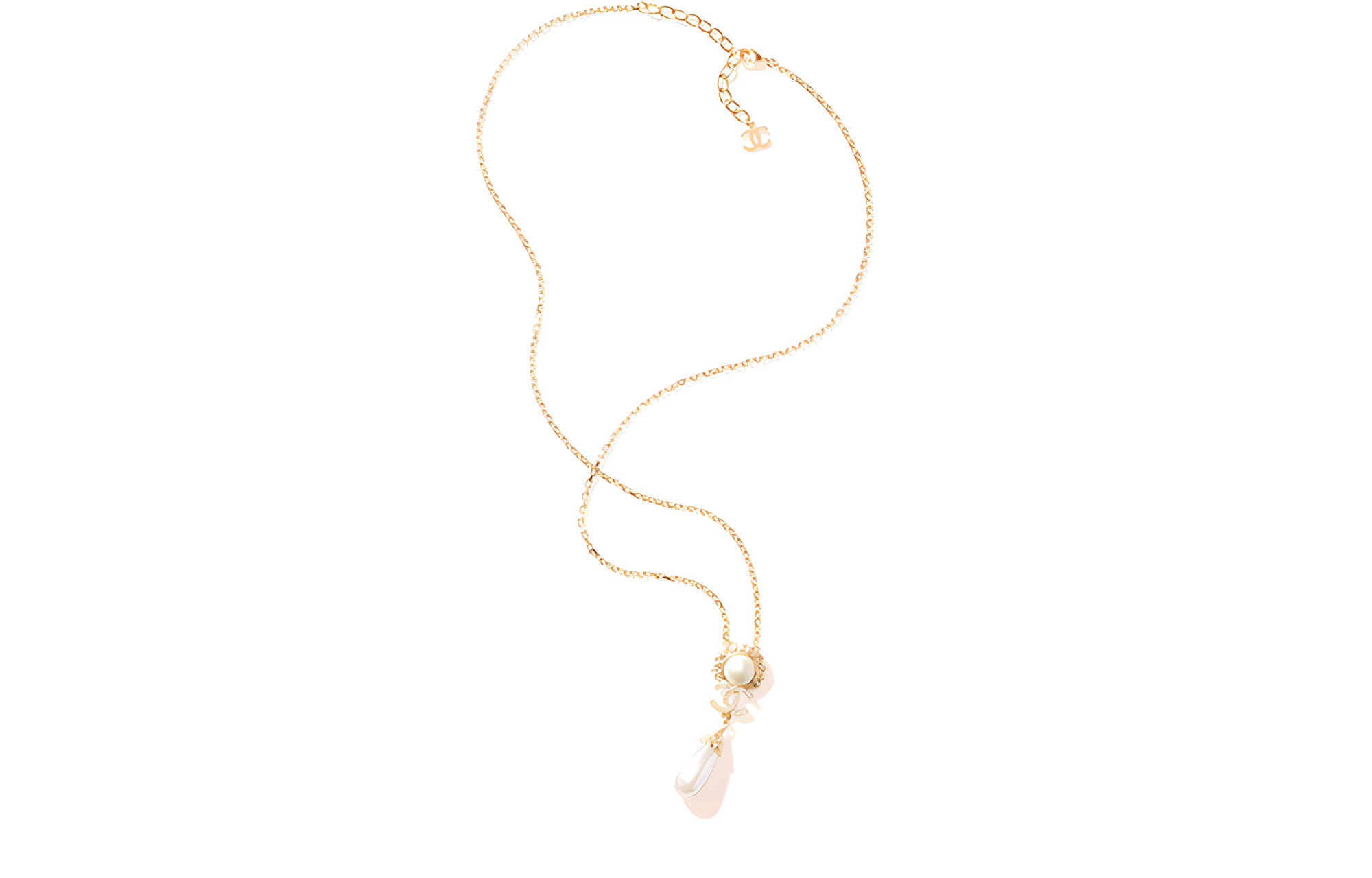 (Women) [Early Spring 22C] CHANEL COCO Glass Pearl Necklace for Women. AB7755-B07446-NG586