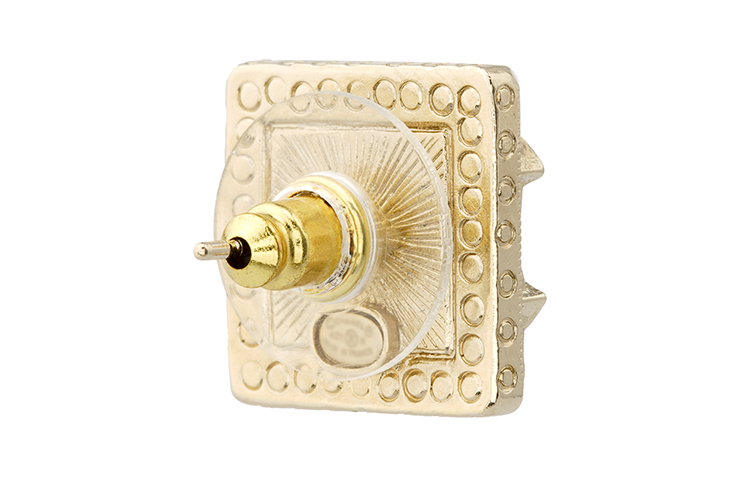 (Women) [Early Spring 22C] CHANEL Double C Square Rhinestone Earrings for Women AB7223-B06941-NF737 圖 4