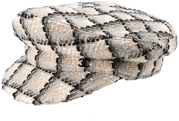 (W) 【秋冬 2022】シャネル アーティスティック フローラル チェック ベレー帽 ベージュ/ブラック/グレー AA8741-B09615-NL170 Order (W) 【秋冬 2022】シャネル アーティスティック フローラル チェック ベレー帽 ベージュ/ブラック/グレー AA8741-B09615-NL170