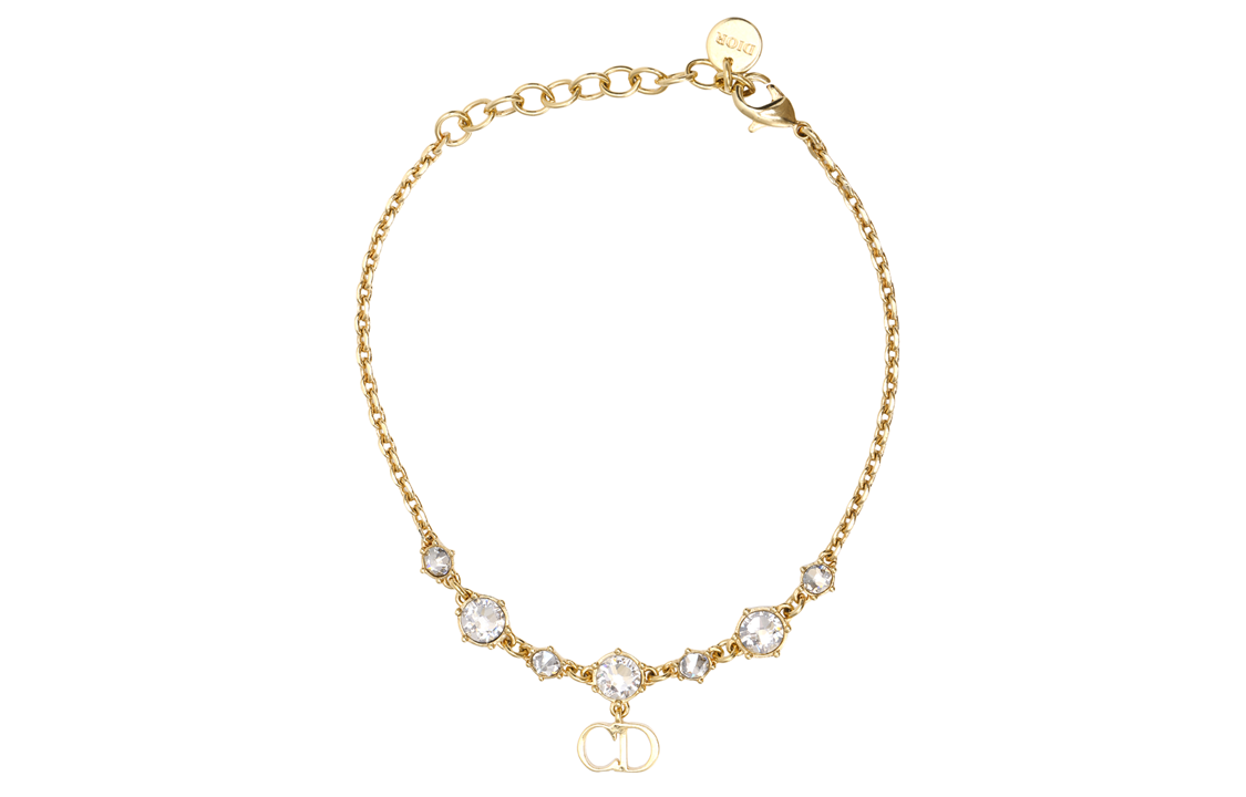 (Women) [FW22] Dior  Gold Crystal Embellished Metal Bracelet Gold B1695WOMCY-D03S 圖 2