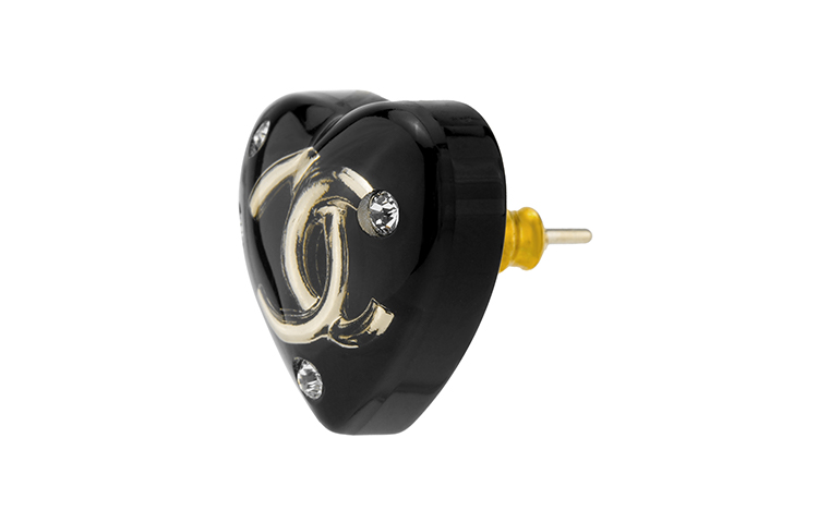 (Women) 【FW22】CHANEL Resin Rhinestone Heart Earrings  Black AB9369-B09080-NK212 圖 3