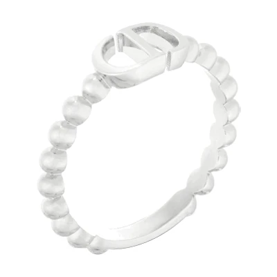 (Women) 【FW22】Dior "CD" Logo Metal Ring Silver R1298WOMMT-D000