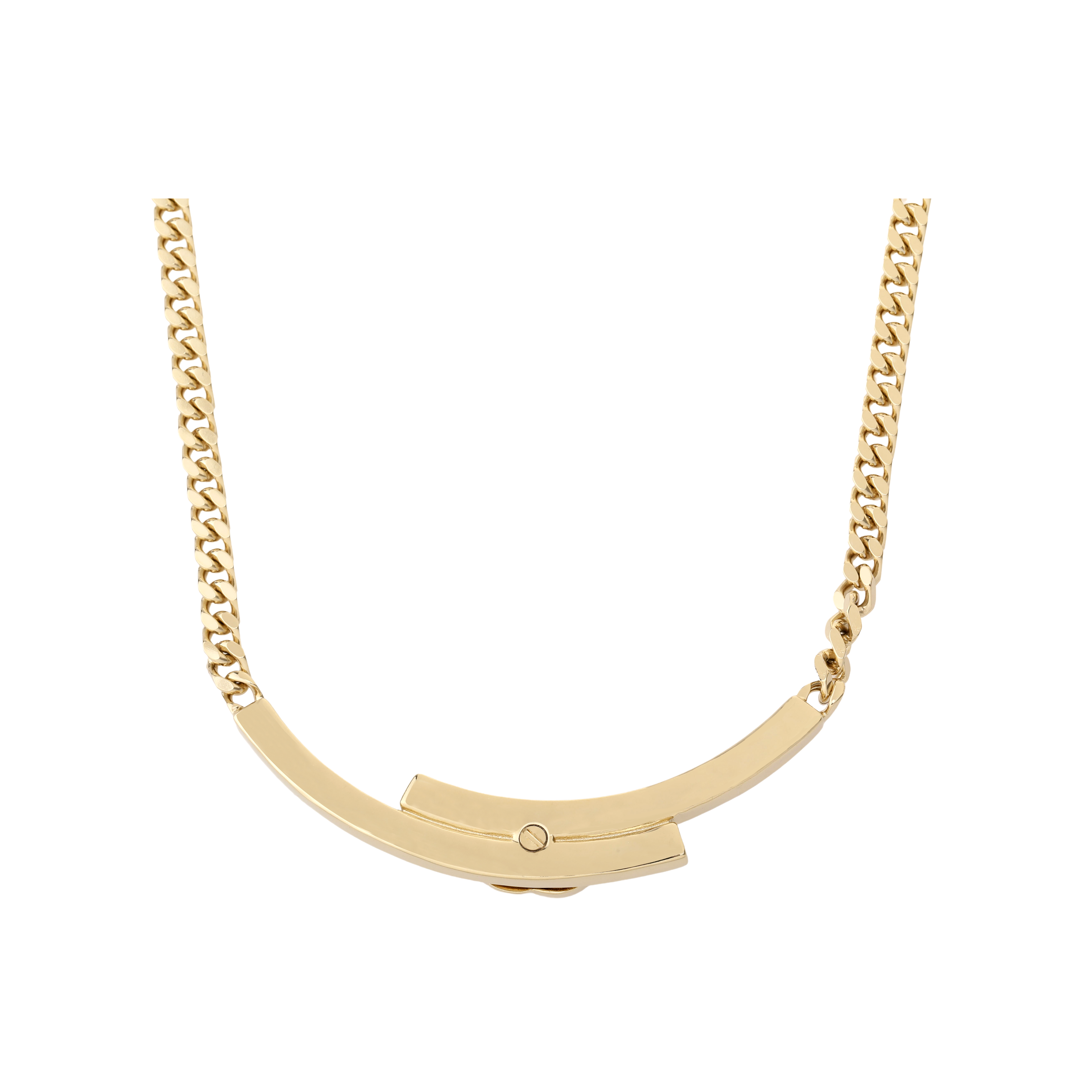 (Women) [FW22 New Release] CHANEL Gold Curved Chain Necklace with Rhinestones for Women AB9083-B08592-NJ195 圖 2