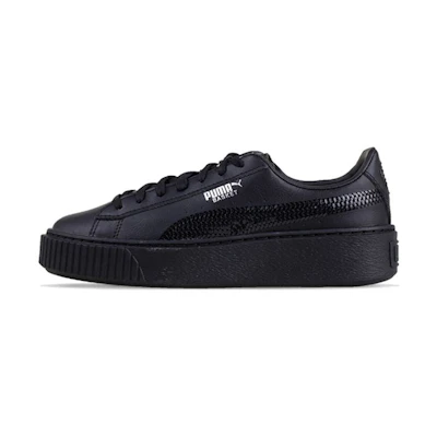 (W) (GS) Puma Basket Platform Bling 'Black'