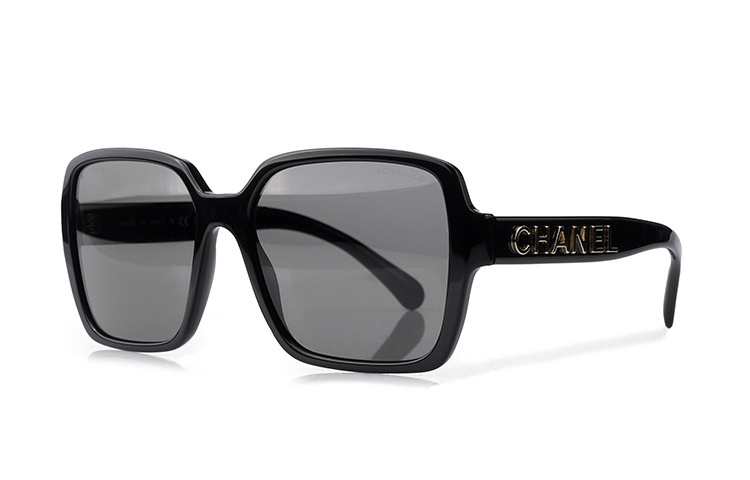 (Women) 【Prescription Available】 CHANEL Black Square Frame Gold Logo Sunglasses CH5408-C622S4-56 圖 2