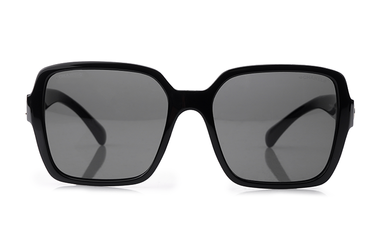 (Women) 【Prescription Available】 CHANEL Black Square Frame Gold Logo Sunglasses CH5408-C622S4-56 圖 3