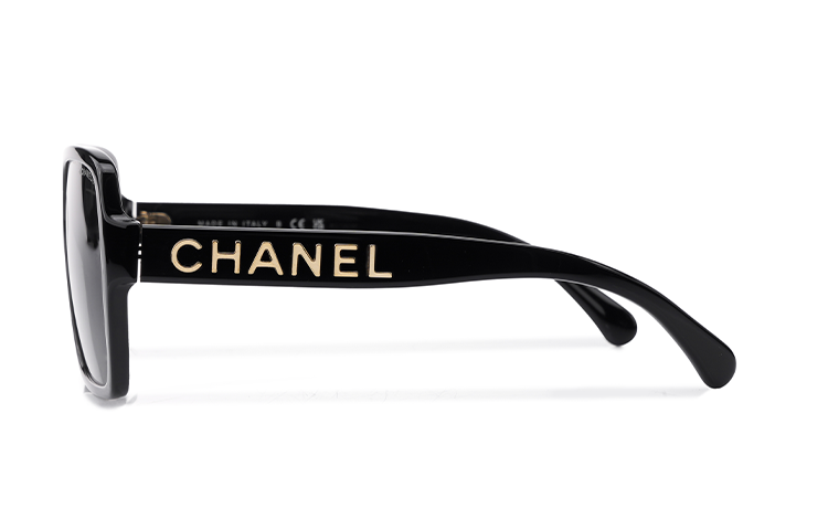 (Women) 【Prescription Available】 CHANEL Black Square Frame Gold Logo Sunglasses CH5408-C622S4-56 圖 4