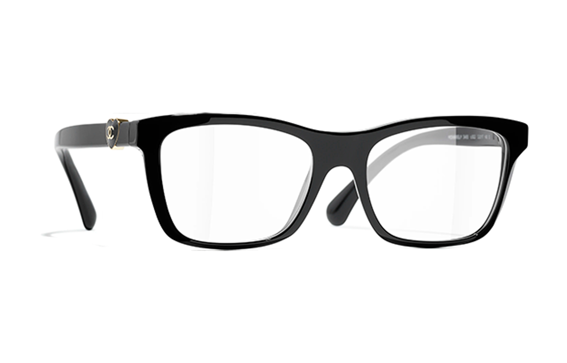 Order (W) 【可配镜片】香奈儿心形Logo黑色方框板材光学眼镜女款 CH3465-C622