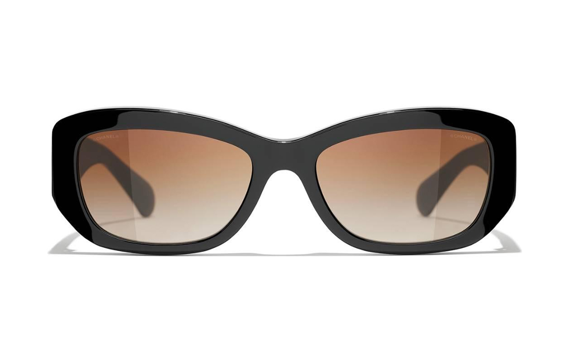 Lookbook (W) 【처방 가능】 샤넬 여성용 불규칙형 선글라스 - 블랙 CH5493C622S5