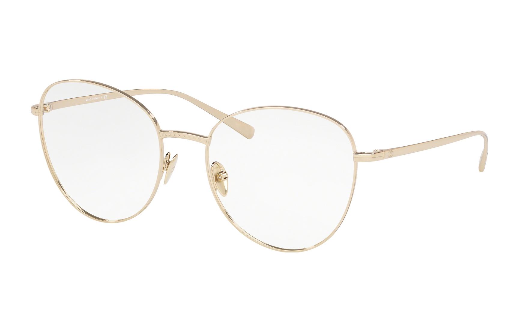 (Women) [Prescription Available] CHANEL Round Gold Optical Metal Glasses Eyewear CH2192-C395