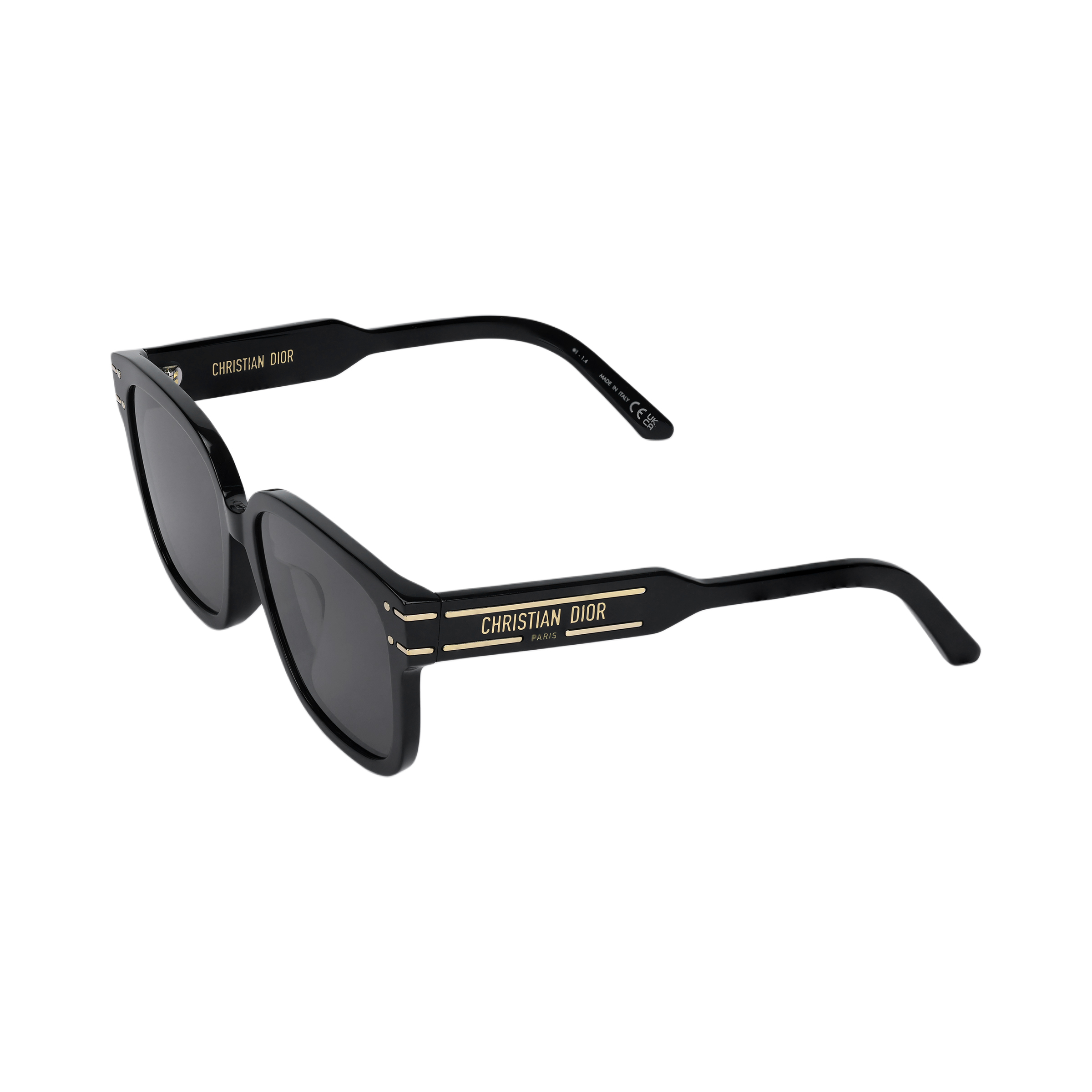 (Women) DIOR Black Irregular Acetate Sunglasses with Logo. NSGTS7FXR_10A0