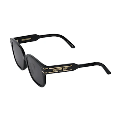 (Women) 【Prescription Available】 DIOR Black Irregular Acetate Sunglasses with Logo. NSGTS7FXR_10A0