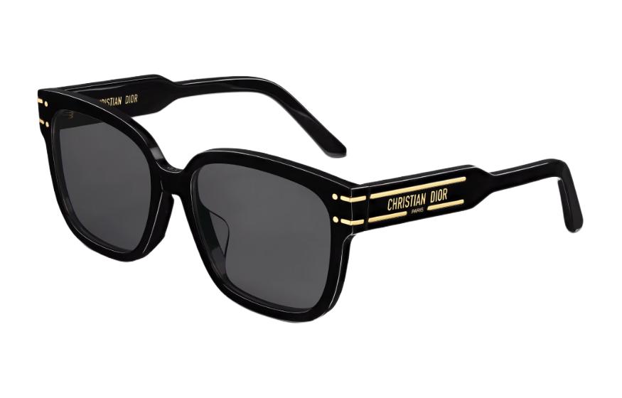 Order (W) 【Con Prescripción】 DIOR Gafas de Sol Irregulares Negras de Acetato con Logo. NSGTS7FXR_10A0