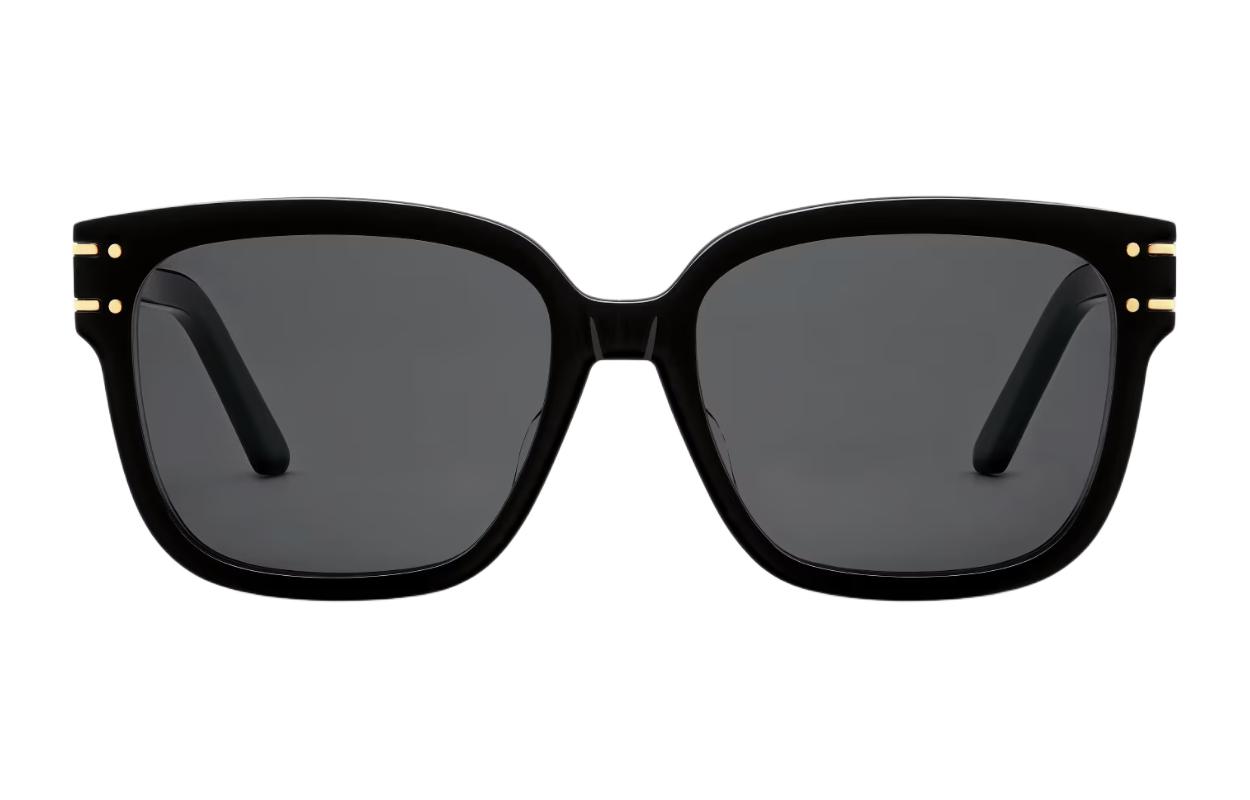 Lookbook (W) 【Con Prescripción】 DIOR Gafas de Sol Irregulares Negras de Acetato con Logo. NSGTS7FXR_10A0