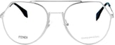 Lookbook (Women) FENDI Fashion Metal Irregular Optical Frame Women Silver FF0329