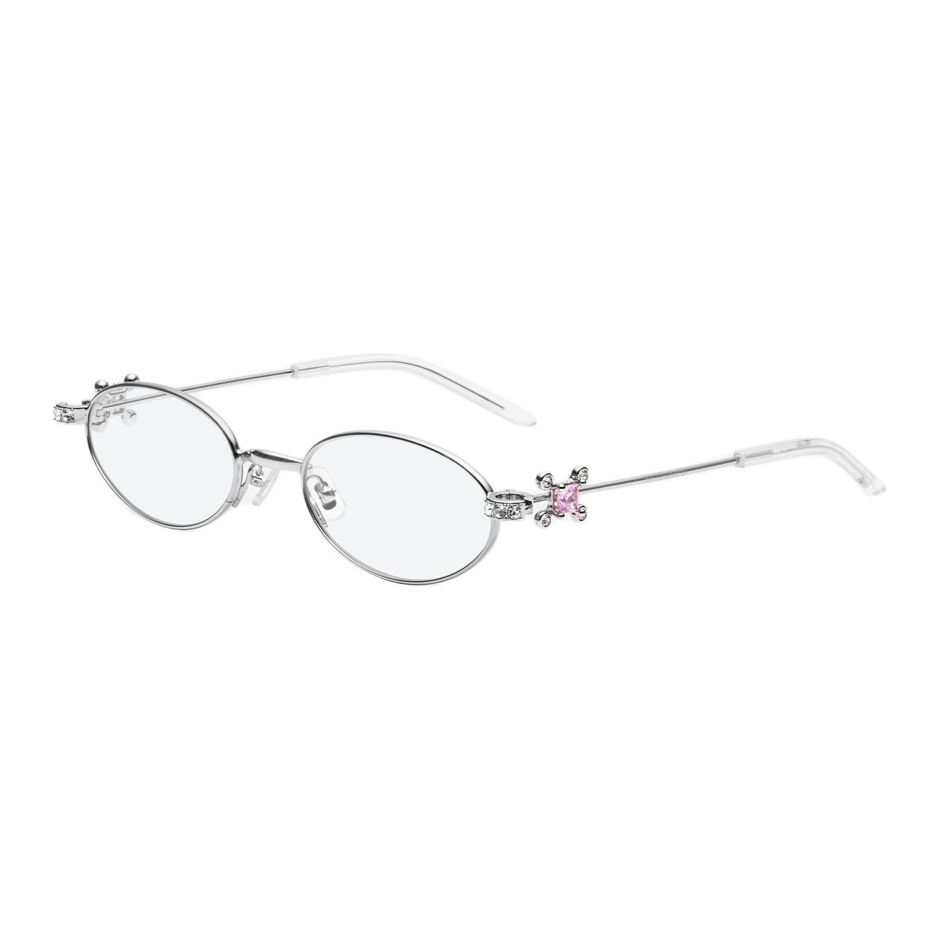 (Women) [Prescription Available] GENTLE MONSTER Oval Optical Glasses Silver for Women On Ring-02