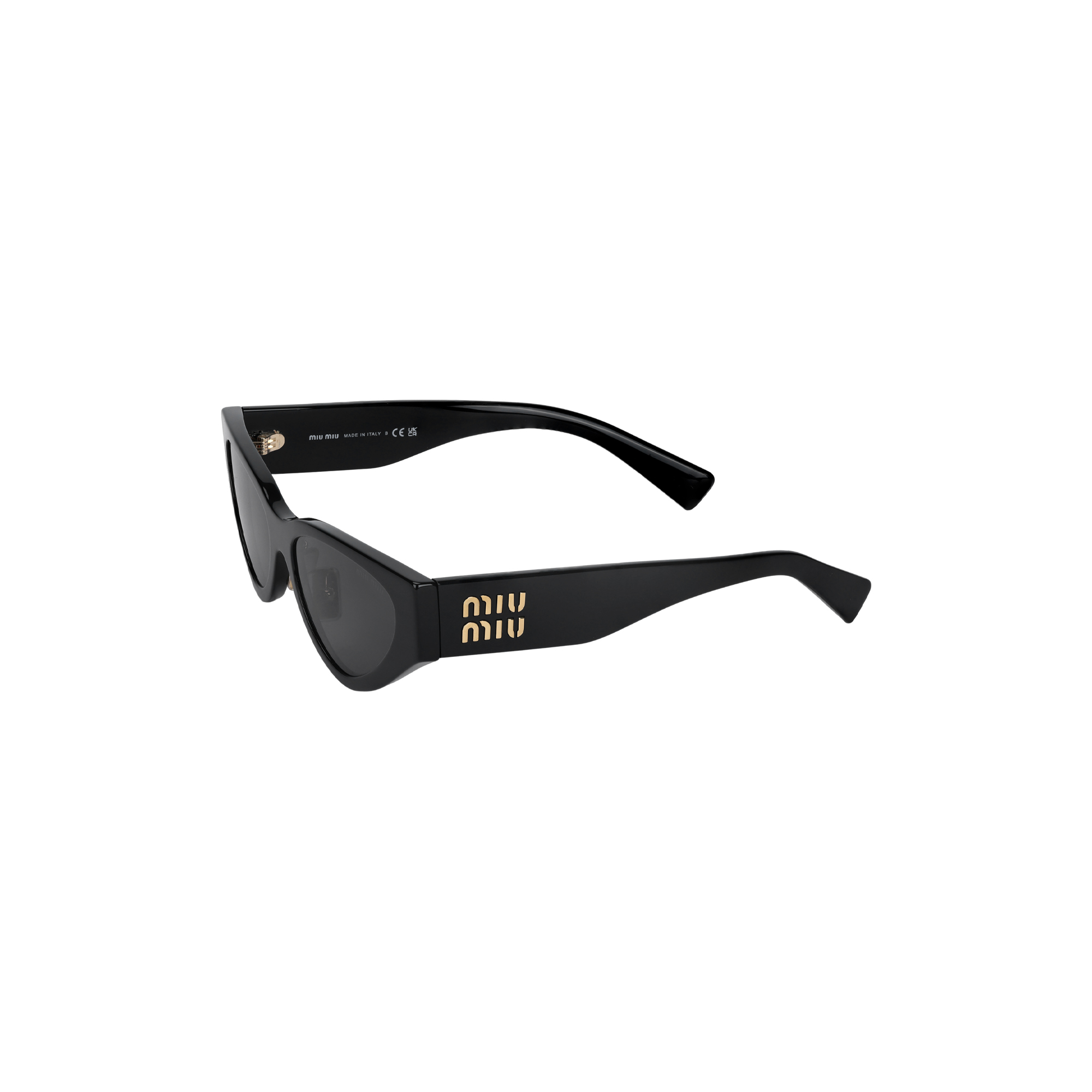 (Women) [Prescription Available] MIU MIU Cat-Eye Sunglasses with Logo -  Black MU03ZS1AB5S0
