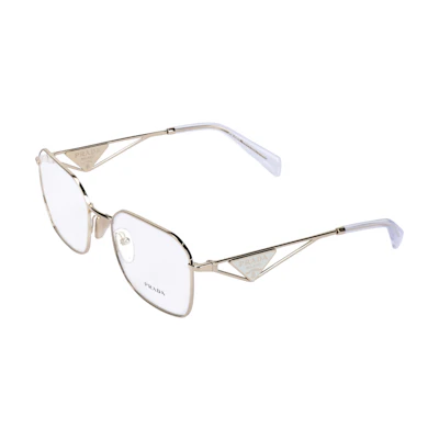 (Women) 【Prescription Available】 PRADA Gold Irregular Optical Glasses with Hollow Temples PRA51VZVN1O1