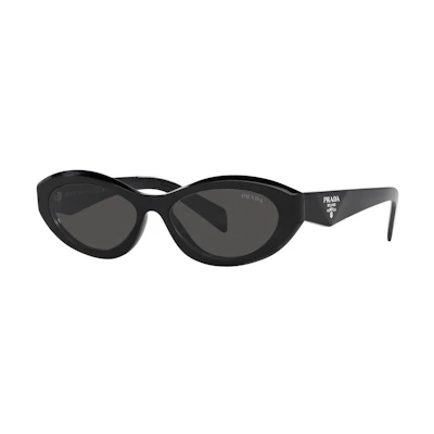 (Women) 【Prescription Available】 PRADA Irregular Black Sunglasses with Logo Detail PR26ZS16K08Z