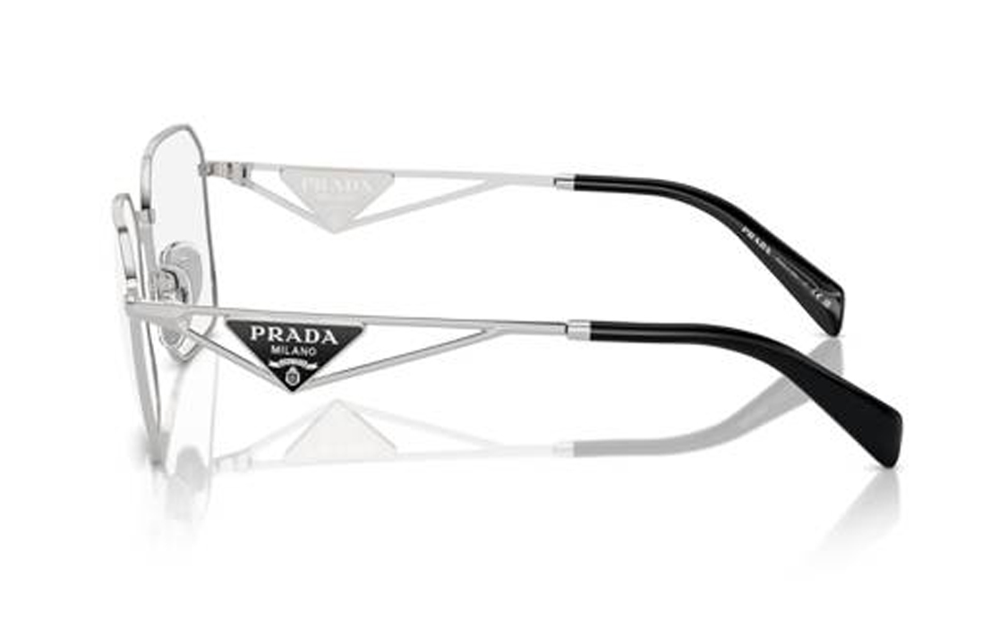 Shop (W) 【可配镜片】PRADA 银色光学眼镜 带标志细节 PRA51V1BC1O1