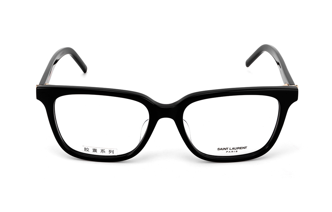 Lookbook (W) 【Tersedia Resep】 SAINT LAURENT Bingkai Kacamata Optik Persegi Hitam SL M110/F-004