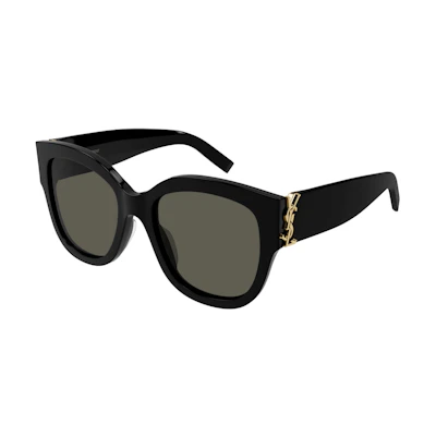 (Women) 【Prescription Available】 SAINT LAURENT Oval Black Frame Sunglasses SL M95/F-001 56