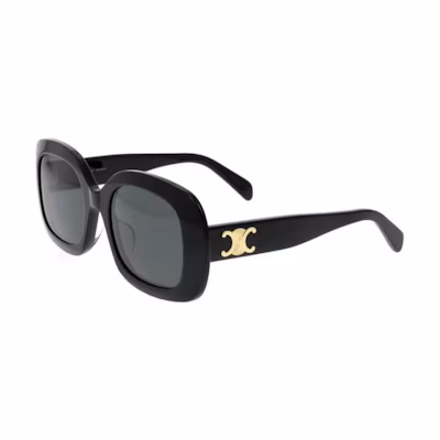 (Women) 【Prescription Available】CELINE Black Irregular Sunglasses with Logo Temples CL40262U01A
